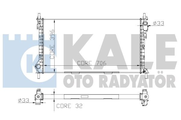 KALE OTO RADYATÖR radiatorius, variklio aušinimas 174799